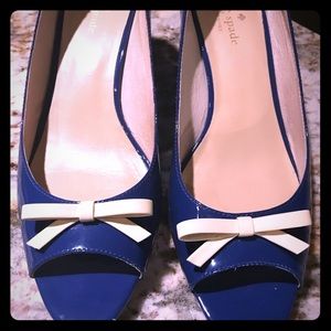 Kate Spade Blue Wedges with cute bows!